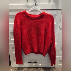 Universal Thread Cropped Vibrant Red Crew Neck Sweater